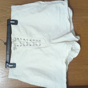 Gap White Corset Front Denim Shorts